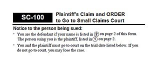 Small Claims Form